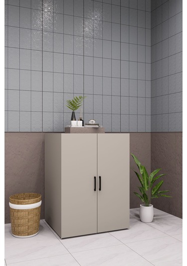 Mdf Çamaşır Makinesi Dolabı Kapaklı Kumbeji Kumtaşı