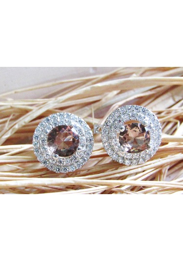 Lilahgümüştr Gümüş Yuvarlak Zultanit Kadın Kolye Küpe