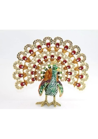 Swarovski Taşlı Tavuskuşu Model 3 Çok Renkli