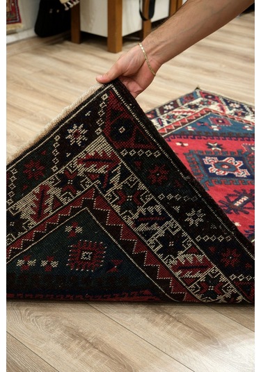 Döşemealtı El Dokuma Halısı - %100 Doğal Yün - Leh28290046 Kırmızı