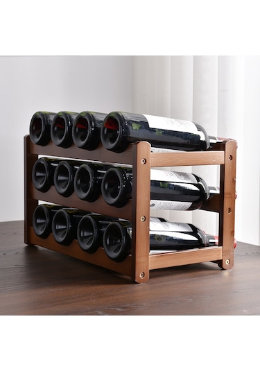 Yifomall Ahşap Masaüstü Şarap Rafı - Evde Kullanıma Uygun, 2 Katlı 8 Şaraplık, Minimalist Tarz, Konforlu Ve Dayanıklı