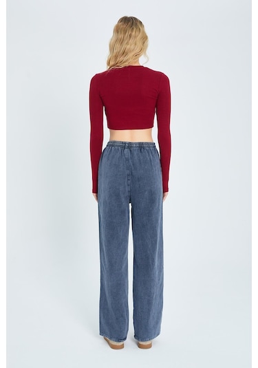 4572 Kadın Parça Boya Palazzo Pantolon Antrasit Antrasit