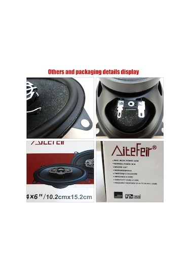 Xuweiwei At-f4664 2 Adet 4x6 Inç 640w Yüksek Güçlü Otomobil Hıfı Koaksiyel Hoparlörler
