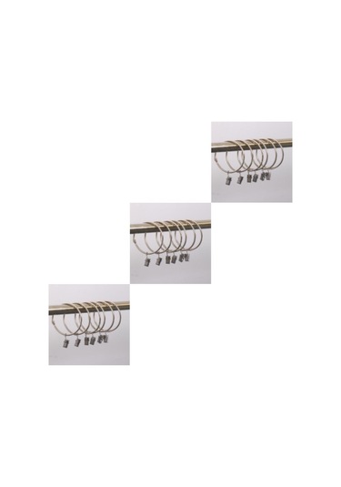 1/2/3/5 12 Adet Perde Halkası Kancası Klipsli Gözlü Taşınabilir Gümüş 30mm 3'lü Set Diğer