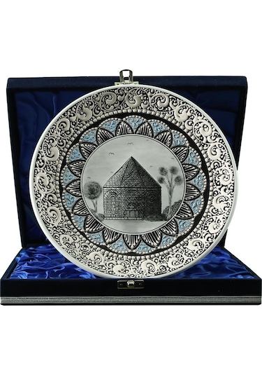 E38 El İşçiliği Çini Tabak Kümbet 25 Cm - 6419
