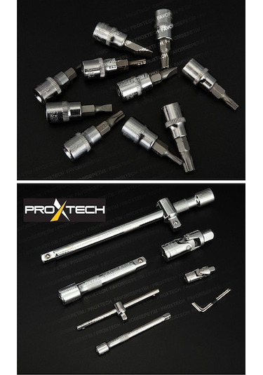 Valiz Çanta Cr-v Çeliği 108 Parça 1/2 Ve 1/4 Torx Cırcırlı Lokma Anahtar Takımı Bits Uç Full Set