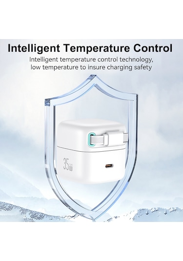 Usams Us-cc203 Smf Serisi Pd35w Çift Tip-c Bağlantı Noktalı Gan Hızlı Şarj Cihazı, Abd Tak Siyah