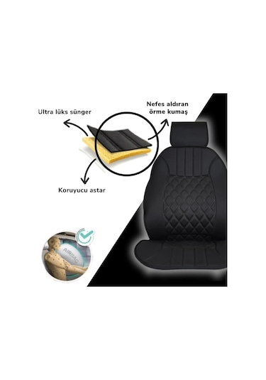 Audi Q3 İle Uyumlu Sport Oto Koltuk Minderi Ortopedik 2 Li Set Siyah