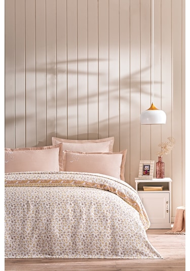 Puffy Perula Tek Kişilik Pike Takımı - Pudra