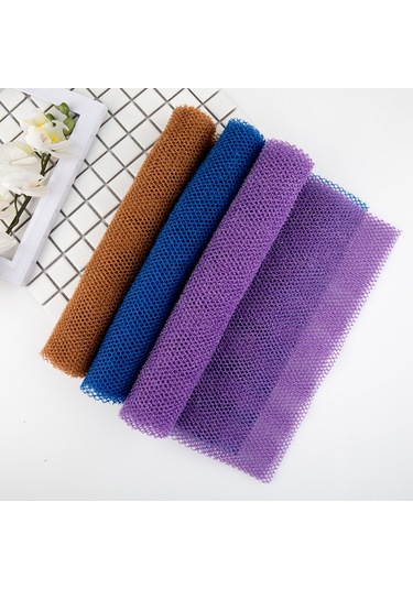 Vkemall Renkli Banyo Lif Takımı - Mor, Mavi, Kahverengi, 3'lü Set, Yıkama Ve Peeling İçin İdeal