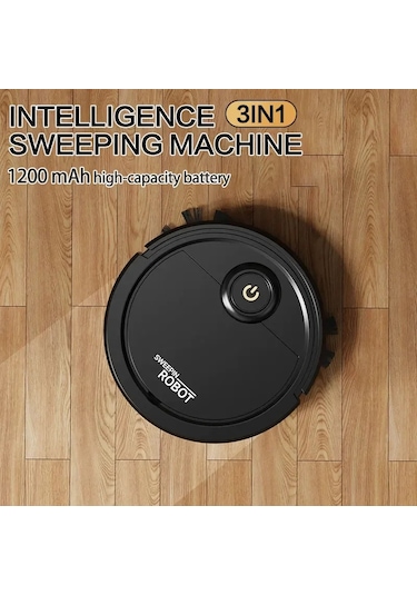 Otomatik Akıllı Süpürme Robotu Süpürücü Ev Aletleri Mutfak Ev Siyah