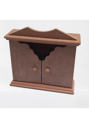 Hobi Dekoratif Anahtarlık Kutusu Yarım Kapak Model Ahşap Mdf Ham El Yapımı
