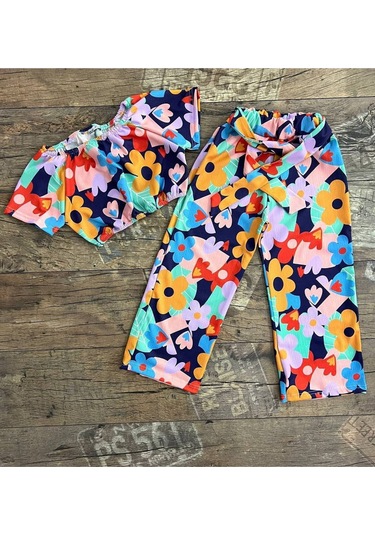 Carmen Yaka Madonna Desenli İspanyol Takım Çiçek Festivali Çok Renkli