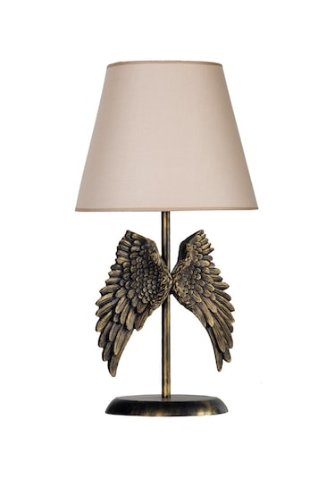 Qdec Modern Dizayn Melek Abajur Gold-Bej Altın - Bej