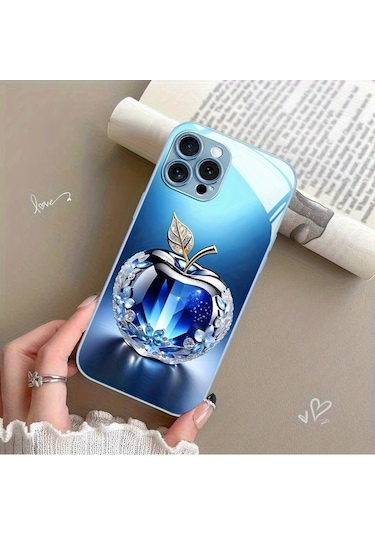 Willowhaven Mavi Kristal Elmalı iPhone Uyumlu Xs Max Kılıf Lüks  Seçeneği