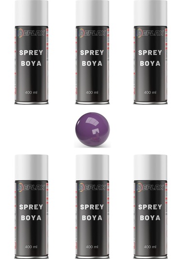 6 Adet Ral 4005 Leylak Mor Sprey Boya 400 Ml.