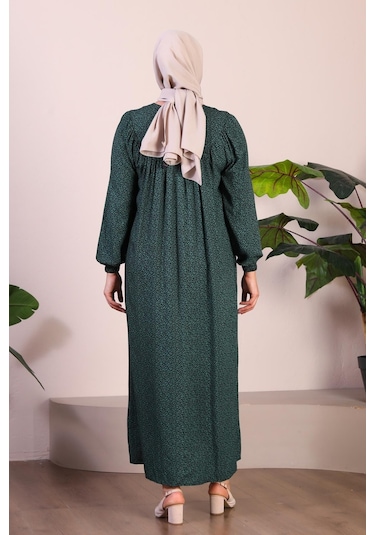 Kadın Uzun Buyuk Beden Anne Elbise Yazlik Tesettur Giyim 001
