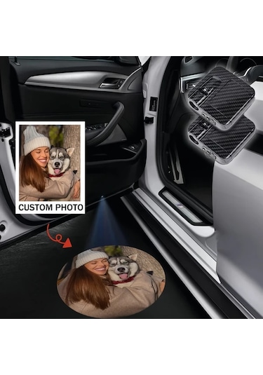 Motion003 Özel Tasarim Karbon Fiber 4 Adet Led Hos Geldiniz Isiklari Araba Suv Kapida Aydinlanan