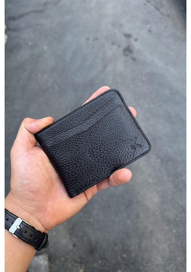 Flaw Eskitmeli Hakiki Deri Cüzdan Siyah Siyah