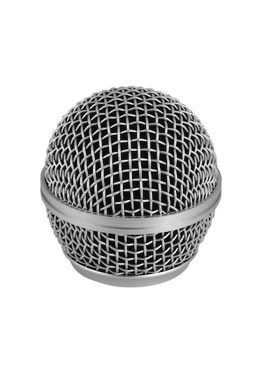 Vkemall Shure Sm58 Uyumlu Dayanıklı Mikrofon Ağı, Gümüş Renk, 48mm Yükseklik, 31mm Dişli, İç Filtreli