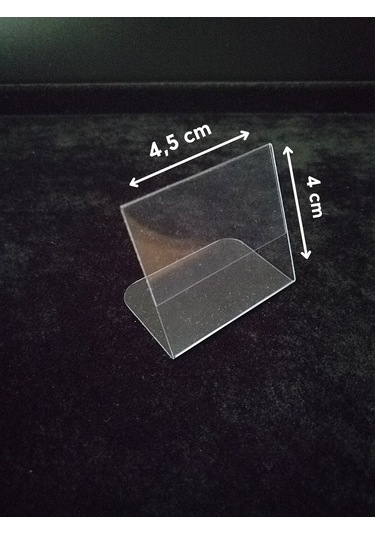 50 Adet Pvc Etiketlik Ayaklı Arkaya Açılı 4x4,5 Cm Mini Etiketlik