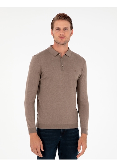 Pierre Cardin Erkek Vizon Melanj Kazak /triko 50296623-vr174 Vizon Melanj