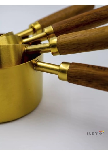 Rusmer Altın Renkli Ahşap Saplı Ölçü Kaşıkları, 4 Adet 235745777 Altın Rengi