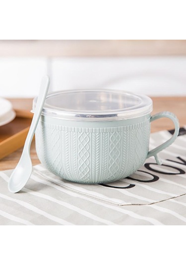 Kapaklı Erişte Kasesi Erişte Pirinç Çorbası Karikatür Çift Yalıtımlı Kase Mutfak Aletleri Ave Mavi