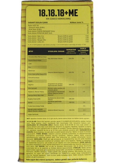 Gübretaş 18-18-18+ Mikro Elementli Npk Gübresi (1 KG)