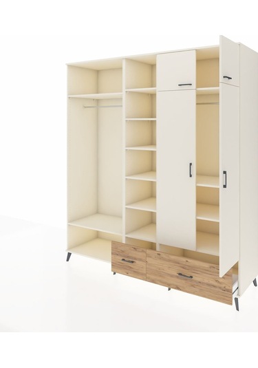 Kronos Dolap 12 Raflı 2 Çekmeceli 2 Askılı 220x59x243 Aytaşı-aytaşı/çam Aytası/atlas Çam