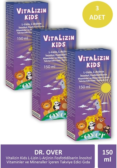 Dr. Over Vitalizin Kids Takviye Edici Gıda 3 x 150 ML