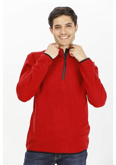 Exuma Yarım Fermuarlı Polar 2312001 - Kırmızı