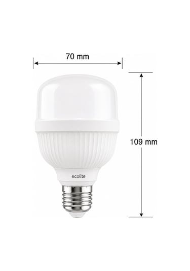Ecolite 17W LED Jumbo Ampul 3000K Sarı Işık 1750 Lümen 112W Eşdeğer E27 Duylu Yüksek Güçlü LED Ampul