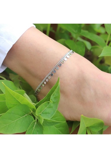 Yuvarlak Para Para 925 Ayar Gümüş Halhal Gümüş