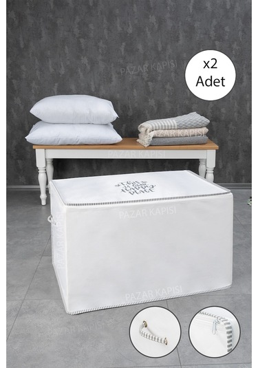 Baskılı İpli Yorgan Hurcu 2 Adet 75x45x45cm