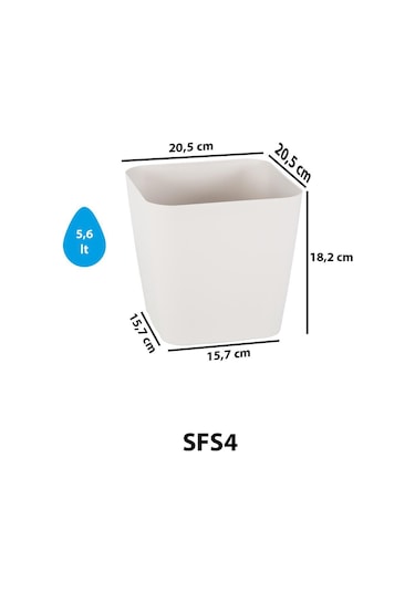 Serinova Kare Saksı 5.6 Lt