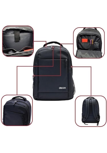 Dexim Dxbp12 Notebook Sırt Çantası 15.6 Venio Siyah Suya Dayanıklı Siyah