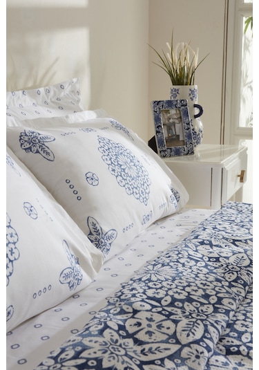 Karaca Home Ida %100 Pamuk Çift Kişilik Pike Takımı Mavi Mavi