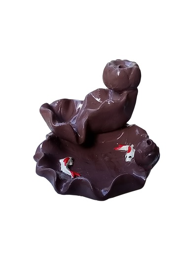 Havuzlu Ve Balık Figürlü Geri Akış Şelale Tütsülük Kahverengi