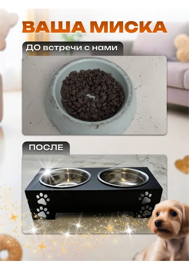 L.f.t. Küçük Irk Kediler Ve Köpekler İçin Çift Kaseli Mama Kabı 399856949