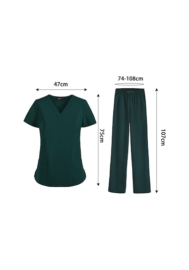 Suntek Kadın Scrubs Setleri Yaz Modern Ince Üst Ve Xxl-yeşil