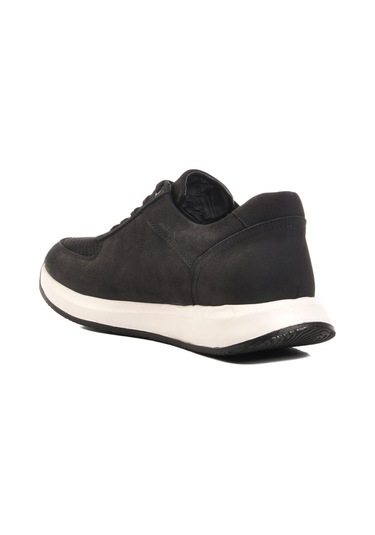 Siyah Nubuk Hakiki Deri Erkek Casual Ayakkabı Vadoo M Siyah