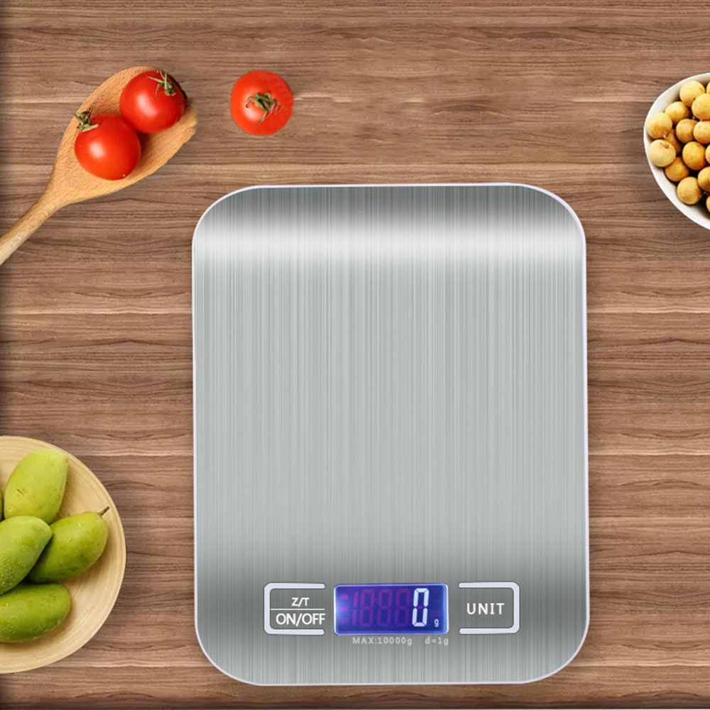 Geeroyoo Mutfak Dijital Terazi, 5kg Hassas Ölçüm, 304 Paslanmaz Çelik Platform, Lcd Işık, Kabuk Fonksiyonu, 2 Adet Aaa Pil İçerir Çok Renkli