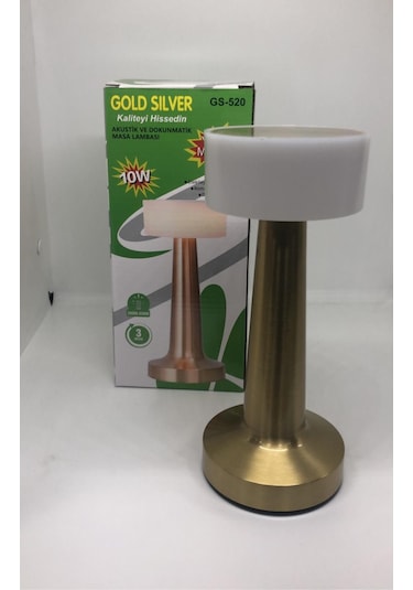 Lebron Dokunmatik Led Masa Lambası - 3 Renk Modlu Gold - Altın