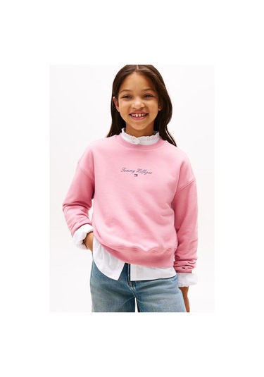 Kız Çocuk Regular Kalıp Nakış Logolu Sweatshirt - Pembe Mystic Pink