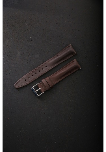Hakiki Deri 18mm Akıllı Pimli Saat Kordonu Kahverengi