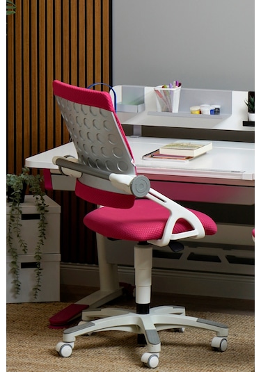 Creo Mobili Yükseklik Ve Sırt Ayarlı Sirius Çalışma Sandalyesi Ofis, Bilgisayar Koltuğu Fuşya/fuşya Gri