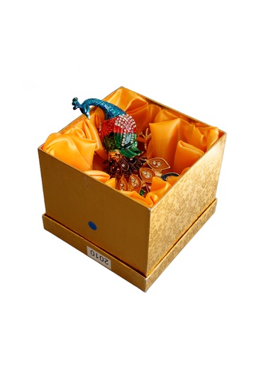 Kristal Taşlı Metal Tavus Kuşu Biblo Dekoratif Ve Şık Aksesuar