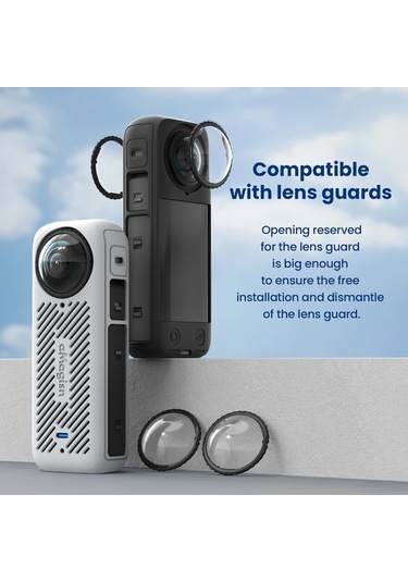 Ebitda Amagisn Panorama Kamera Kılıfı + Lens Kapağı + Bilek Kayışı, Insta360 X4 İçin, Çok Renkli Çok Renkli