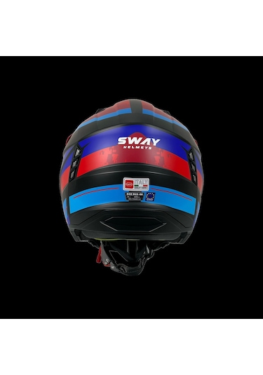 Sway Sw X1 Seul Track Kapalı Kask Kırmızı - Mavi - Siyah